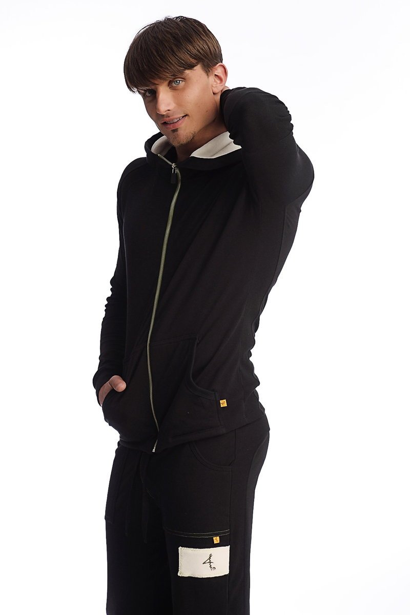 Edge Form-fit Crossover Yoga Track Performance Hoodie (Schwarz)