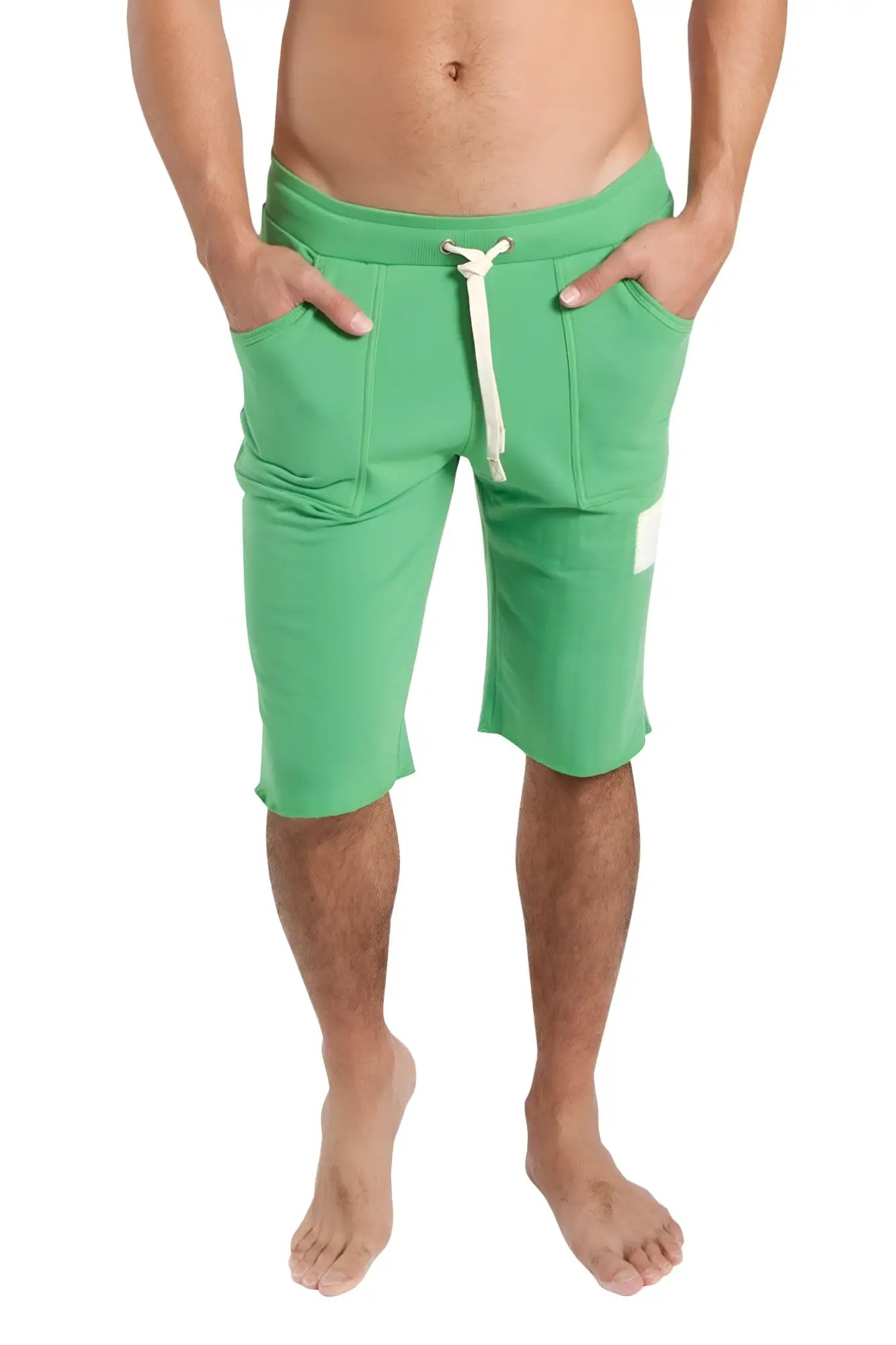 Edge eco-track short bamboo green green athletic shorts with white drawstring and side pockets designed for comfort