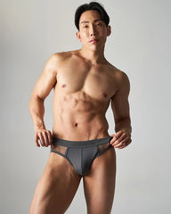 Dark gray calvin klein edge net brief with breathable mesh side panels for comfortable everyday wear
