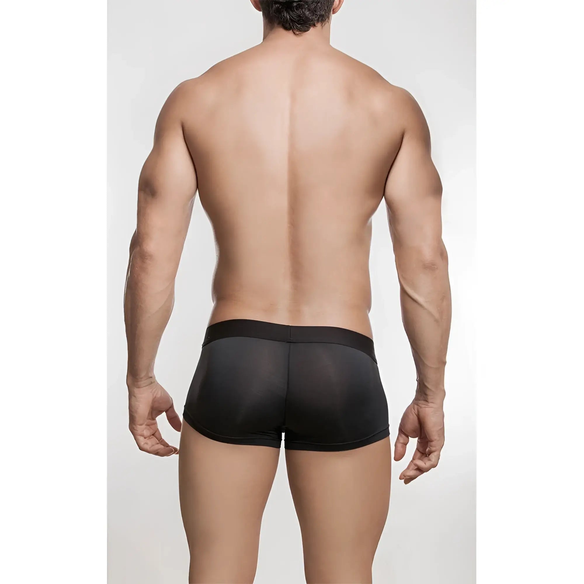 Black mesh Edipous ED5404 boxer brief with solid black waistband showing front side