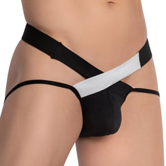 Black and white edipous ede005 jockstrap briefs with bold contrasting design for athletic use
