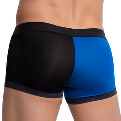 Edipous EDG027 boxer brief in black and blue two-tone with solid black waistband and leg openings for comfort