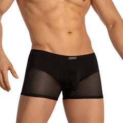 Black mesh briefs with solid black waistband featuring edipious brand label from edipous edg034 boxer collection
