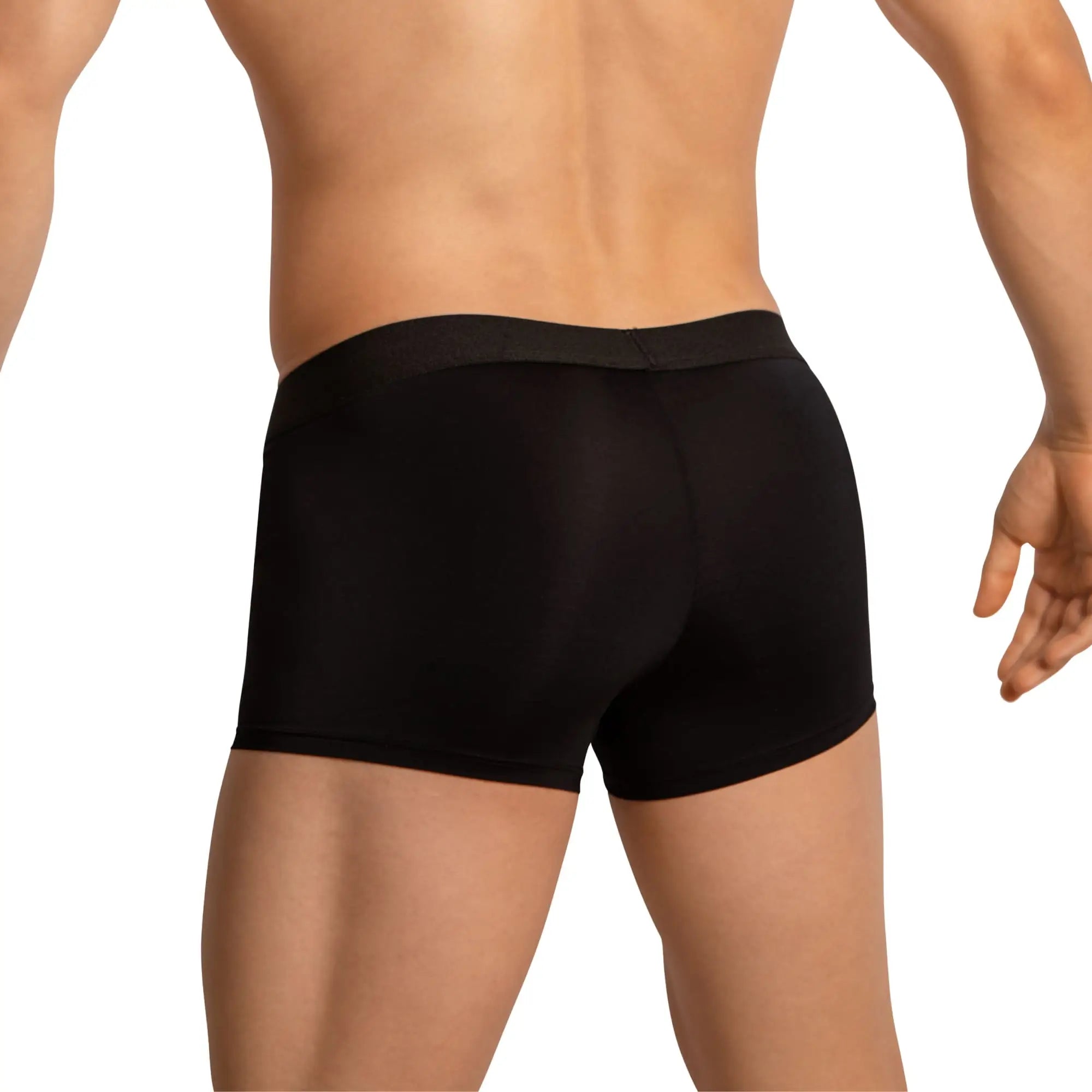 Edipous EDG036 boxer black briefs with smooth form-fitting fabric and solid color design