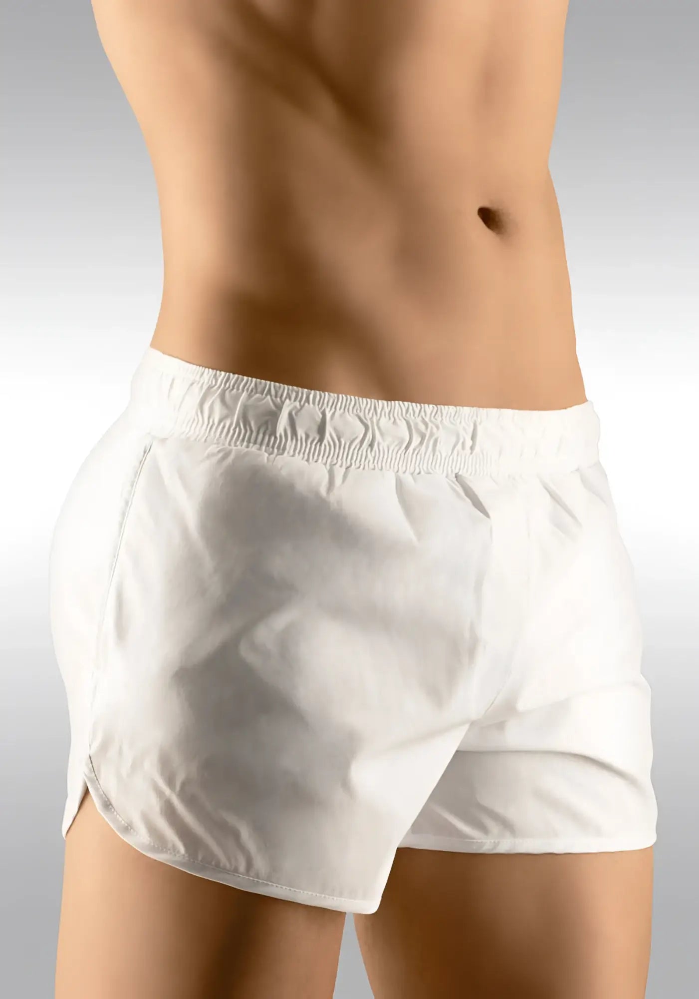 Ergowear built in feel bikini mesh white gym shorts with elastic waistband and minimalist design size m
