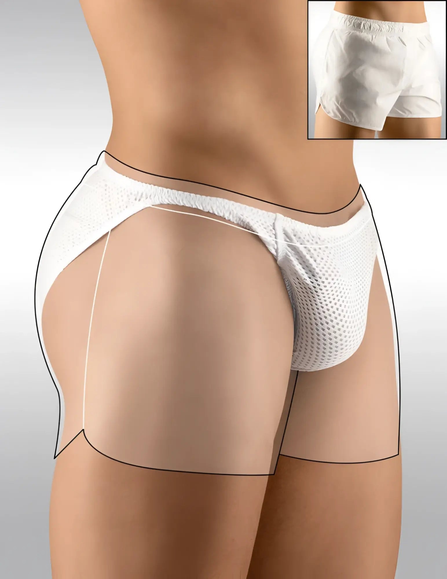 White ergowear built in feel bikini mesh briefs with elastic waistband for gym shorts size medium ew1066 egsfs9w