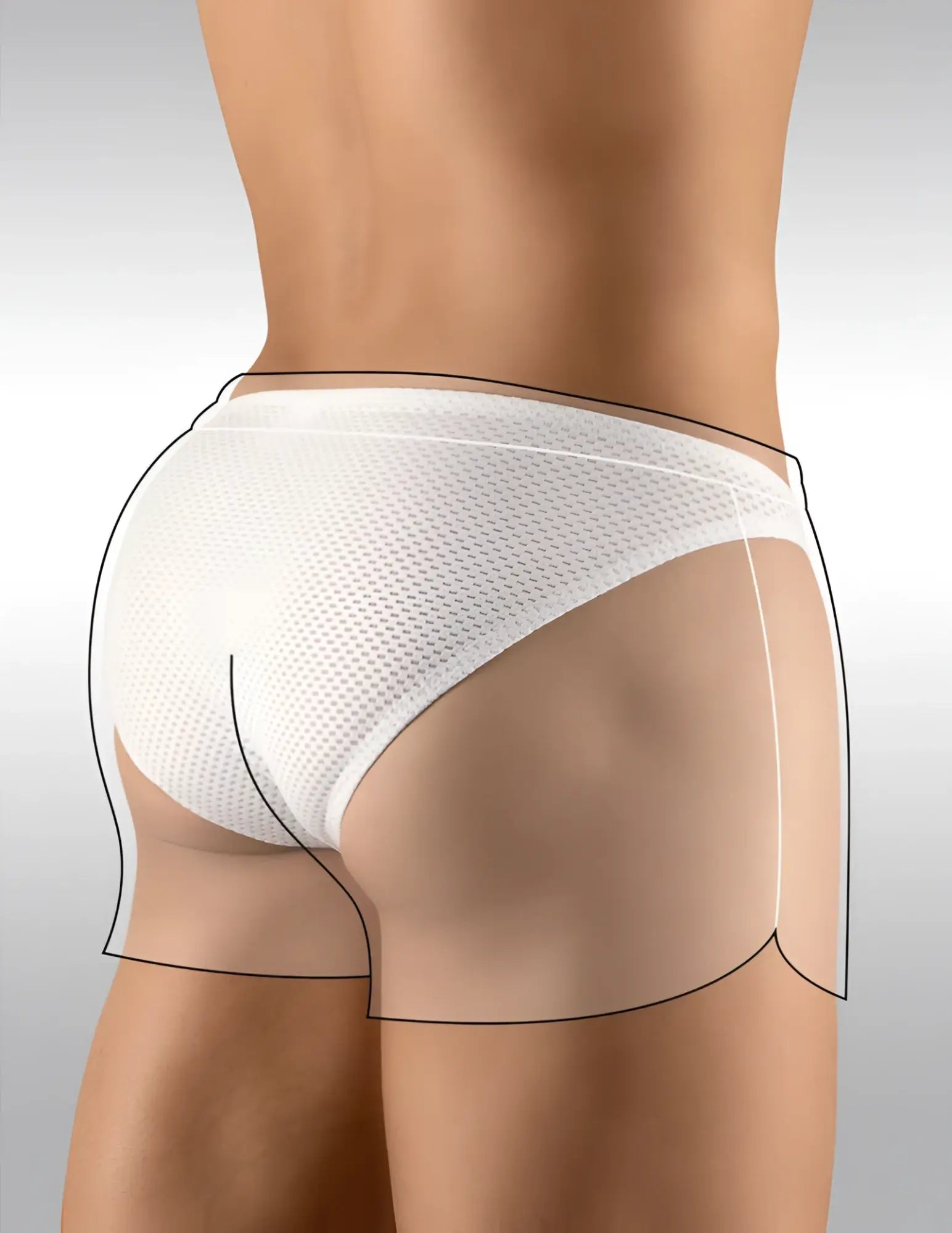 White ergowear built in x4d bikini mesh underwear with snug form fitting design gym shorts size m
