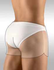 White ergowear built in x4d bikini mesh underwear with snug form fitting design gym shorts size m
