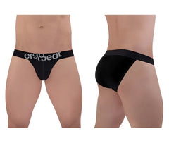 Black ergonomic briefs in cotton with white ergo gear waistband branding from ergoWear ew1483 max bikini