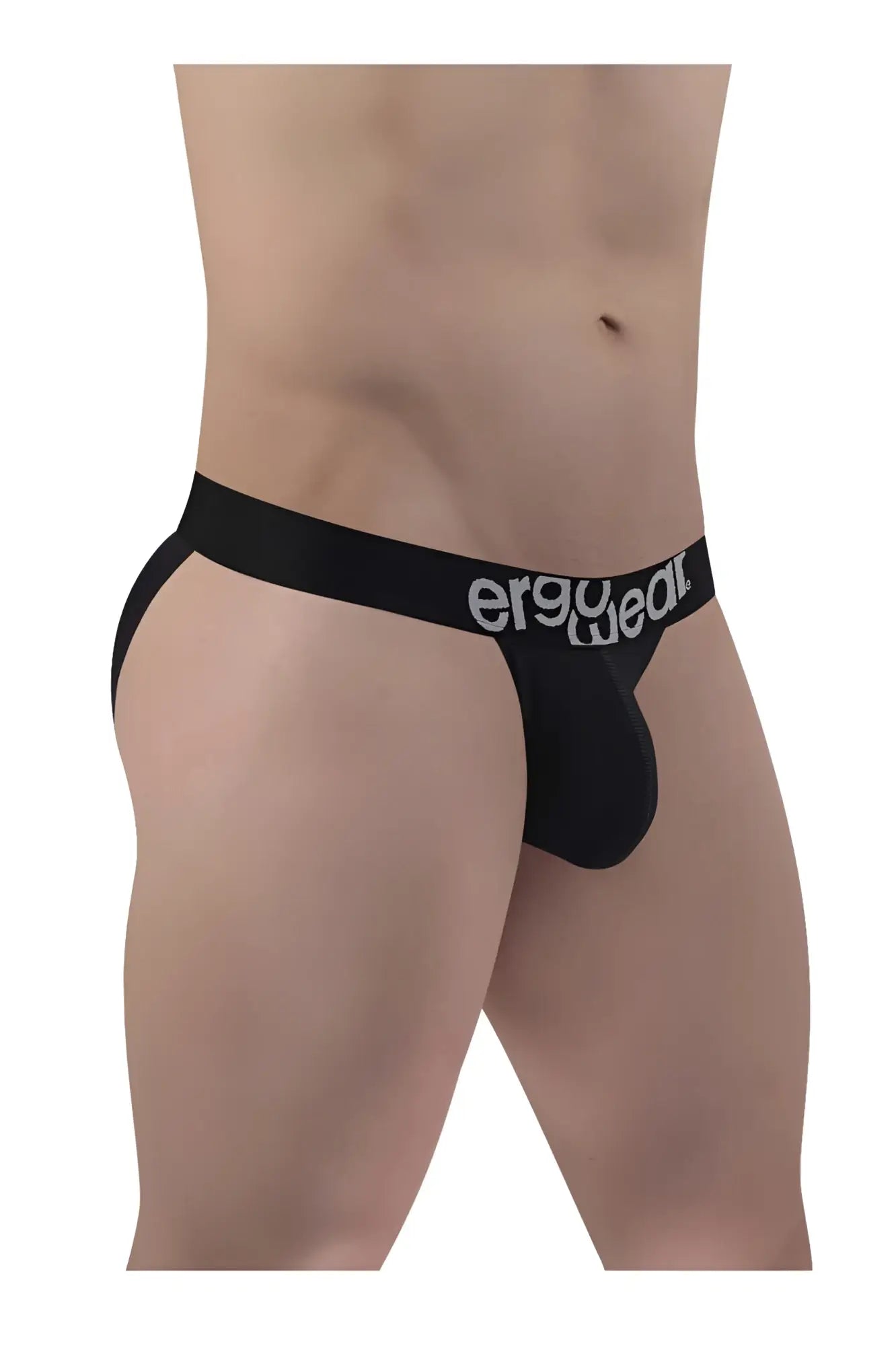 Black ergonomic cotton bikini briefs with white ergo wear logo on waistband for comfortable everyday use