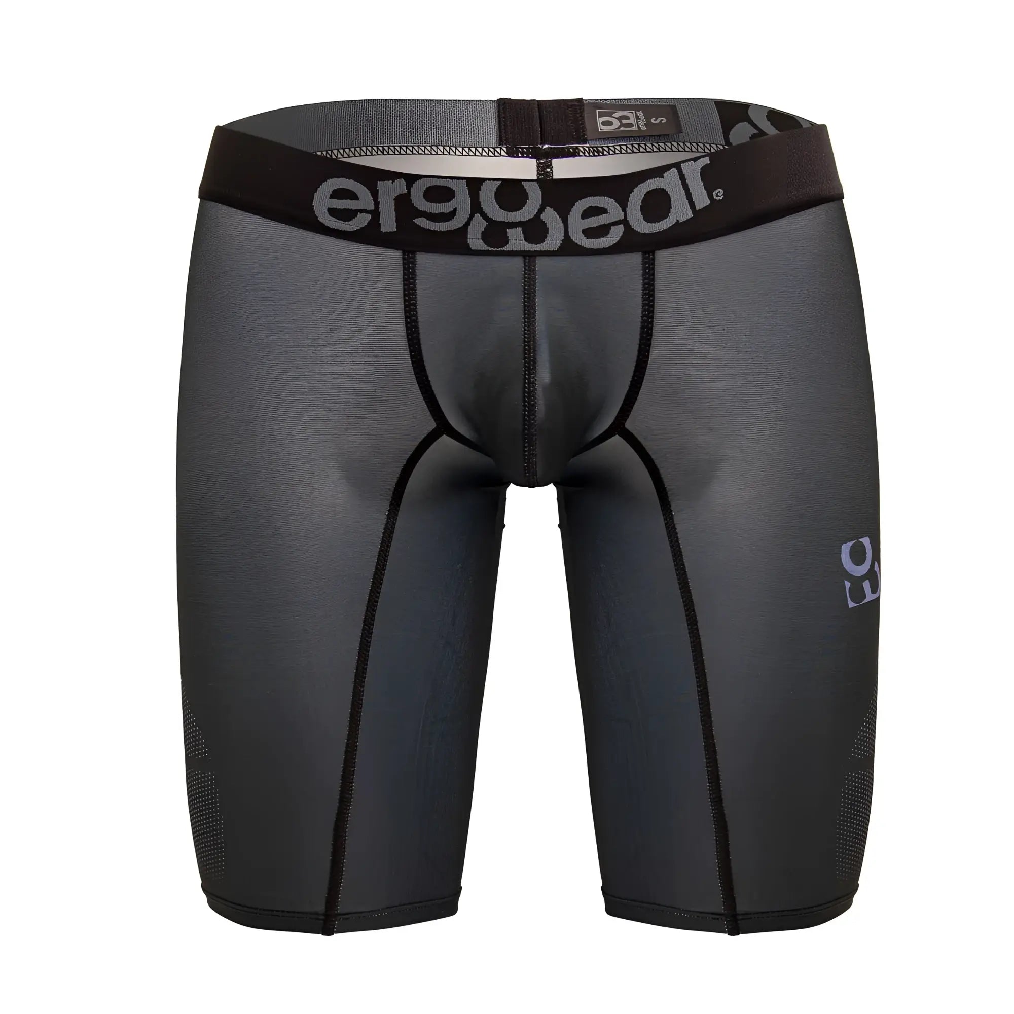 Black ergowear ew1605 max se compression shorts with textured design and gray branding on the waistband