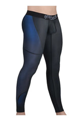 Black and blue mesh ergo wear ew1606 max se athletic leggings with branded waistband in dark gray color
