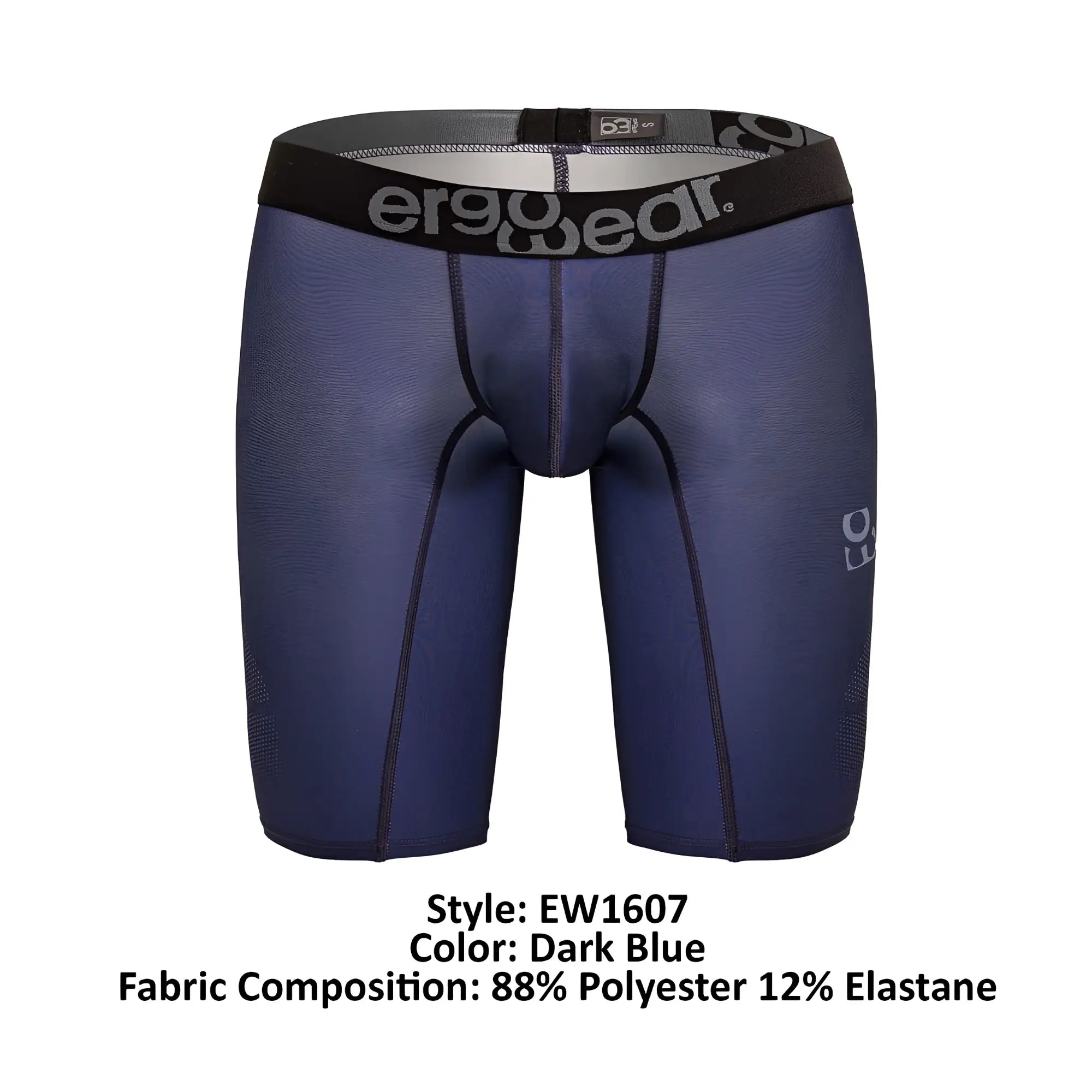 Dark blue ergowear ew1607 max se ergonomic compression athletic shorts with black waistband for support