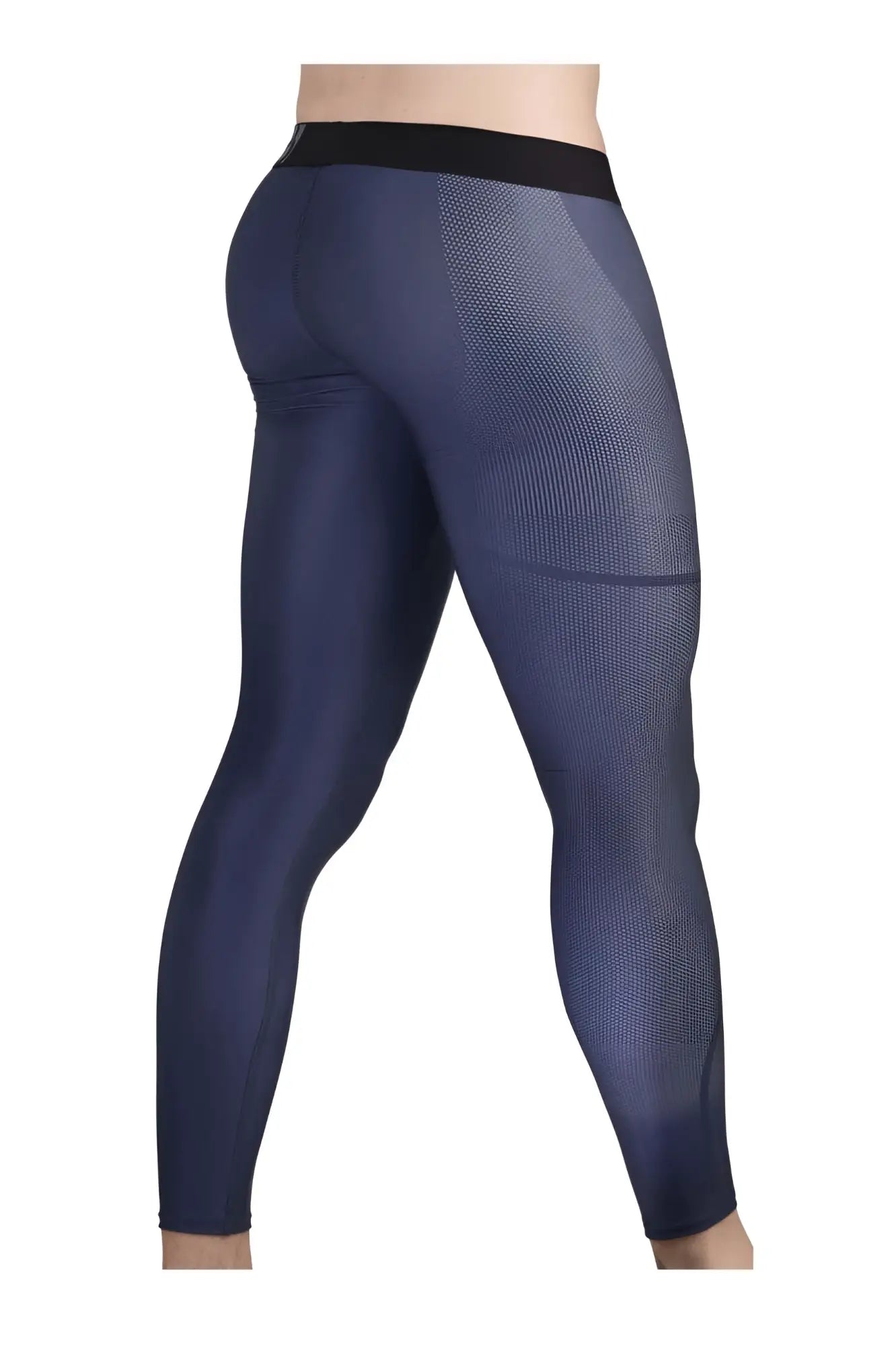 Dark blue ergoWear ew1608 max se athletic leggings with black waistband and subtle mesh texture