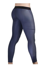 Dark blue ergoWear ew1608 max se athletic leggings with black waistband and subtle mesh texture