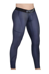 Navy blue ErgoWear EW1608 MAX SE athletic compression leggings with black waistband and Ergo Gear logo