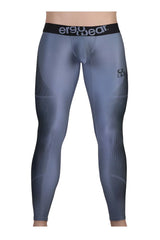 Gray-black ergo wear ew1610 max se athletic compression leggings with black waistband and mesh thigh paneling