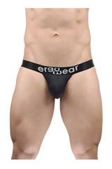 Black ergonomic bikini briefs with white ergowear logo on waistband in ergoWear EW1688 MAX FLOW color black