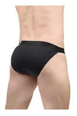 Black textured briefs with smooth elastic waistband by ergowear ew1688 max flow bikini in black