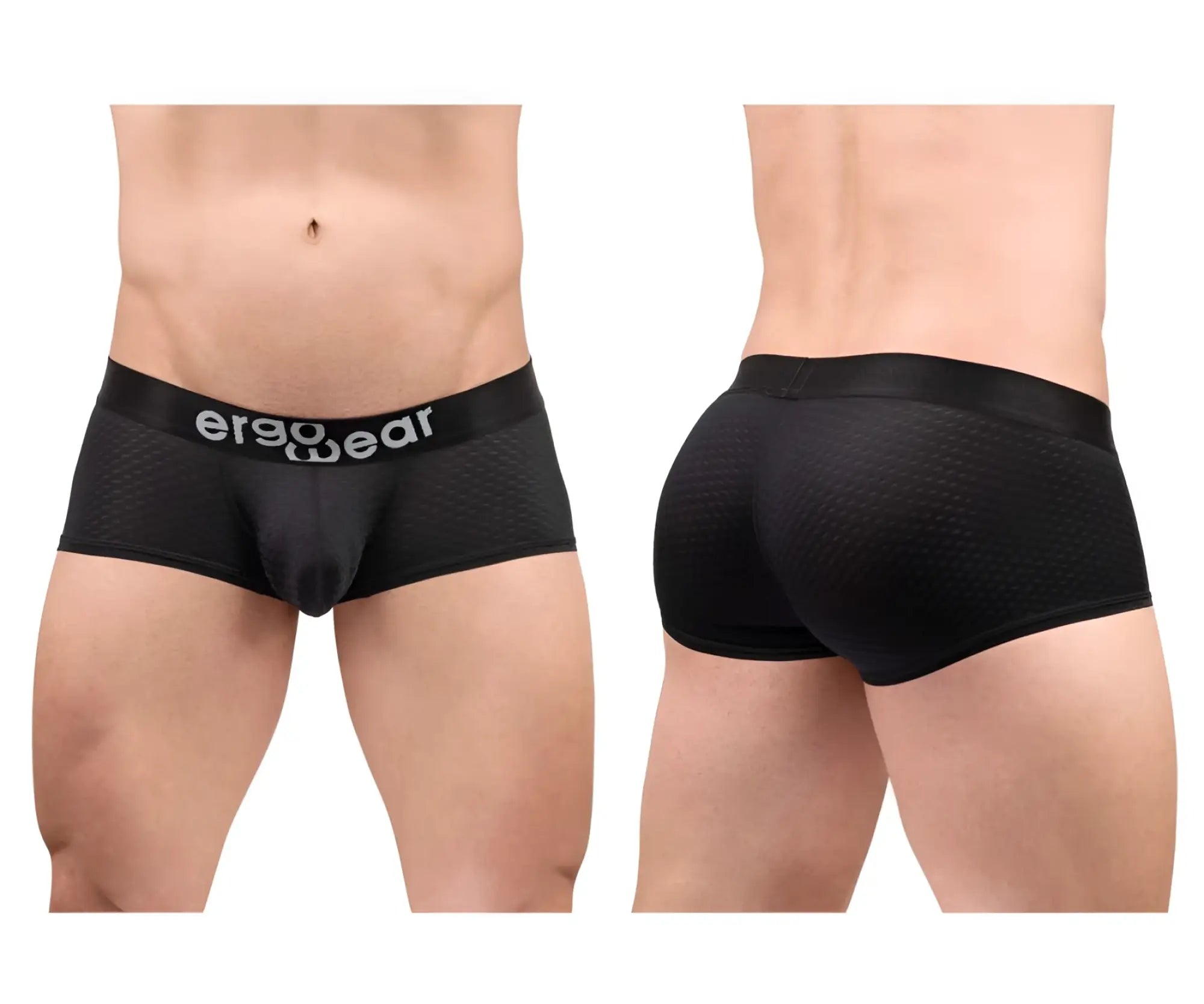 Black ergo wear ew1689 max flow trunks with textured mesh fabric and ergonomic design for enhanced comfort