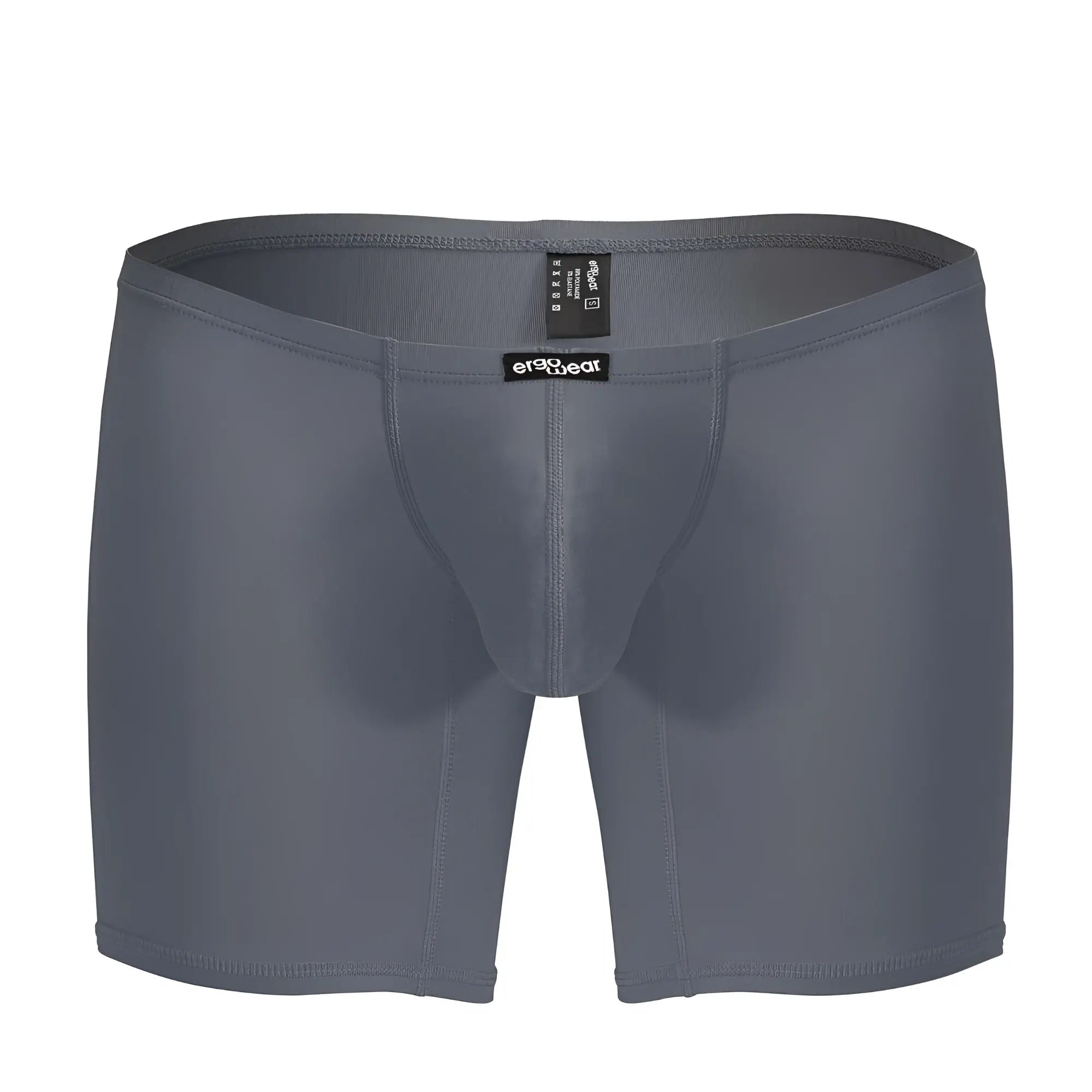 Ergo wear ew1706 x4d gray men’s boxer briefs with smooth form-fitting fabric and subtle stitching details