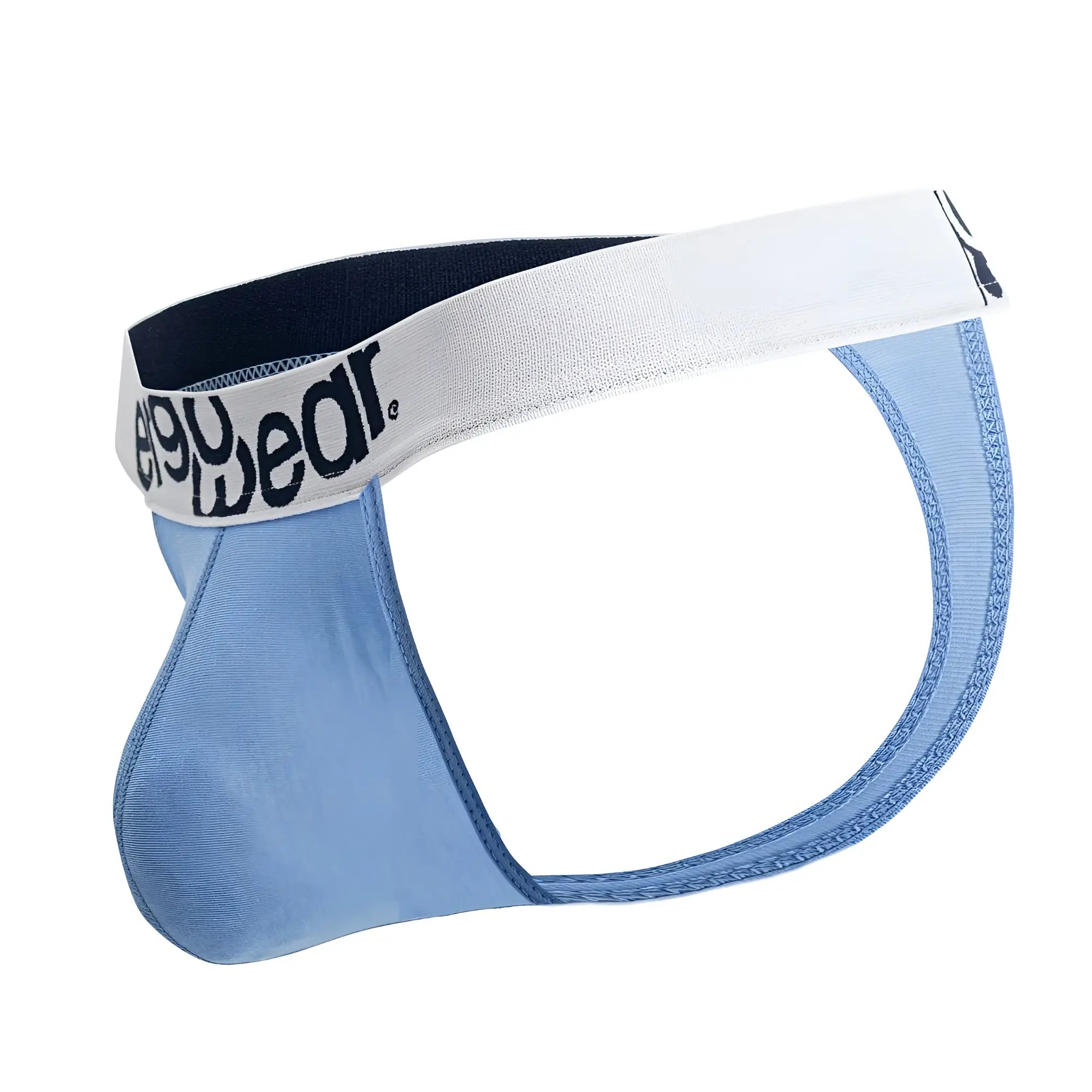 Light blue ergo wear ew1711 max cotton seamless men’s briefs with white elastic waistband and easywear logo