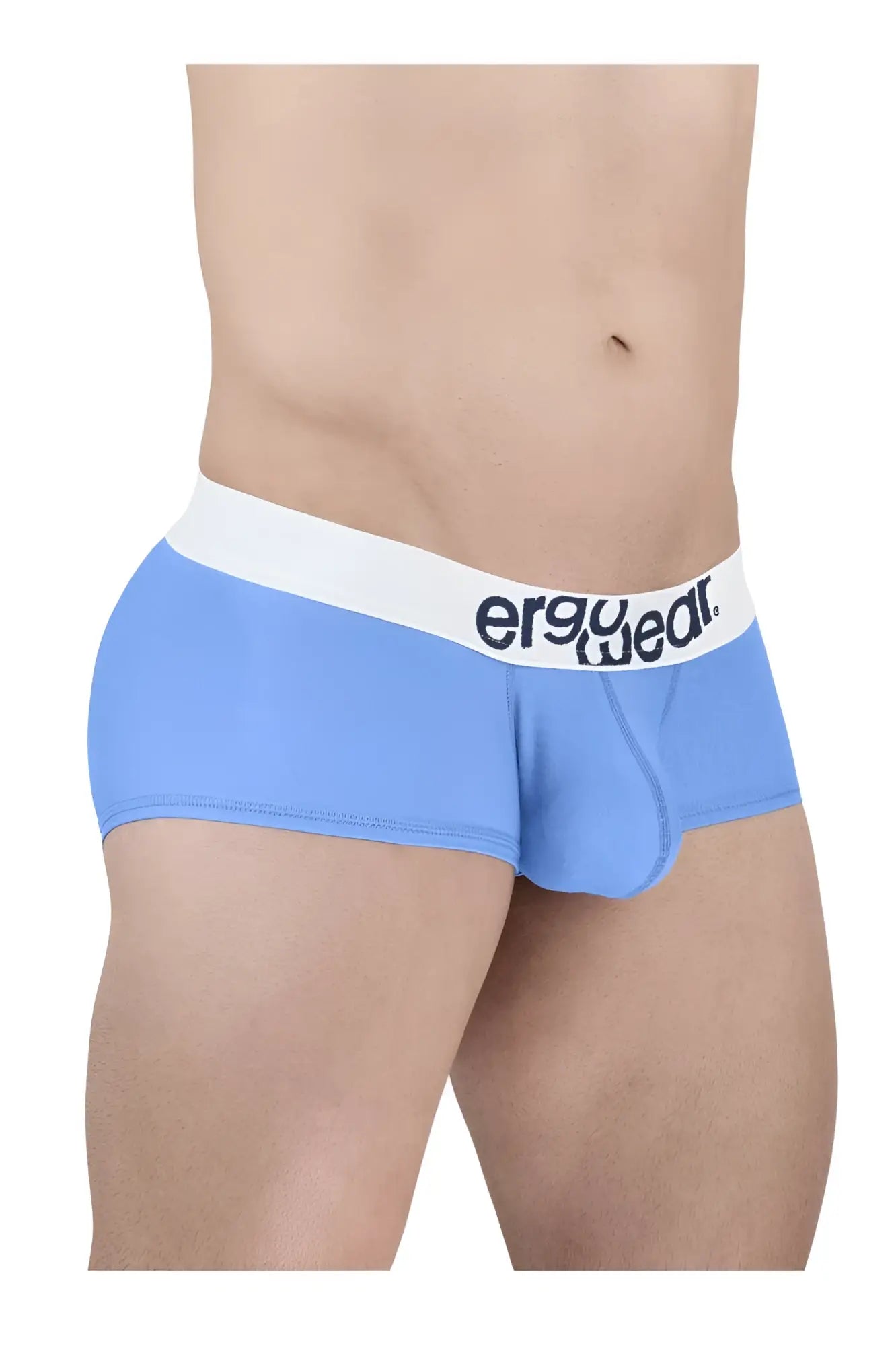 Light blue ergo wear ew1713 max cotton trunks with white waistband and black logo text for men