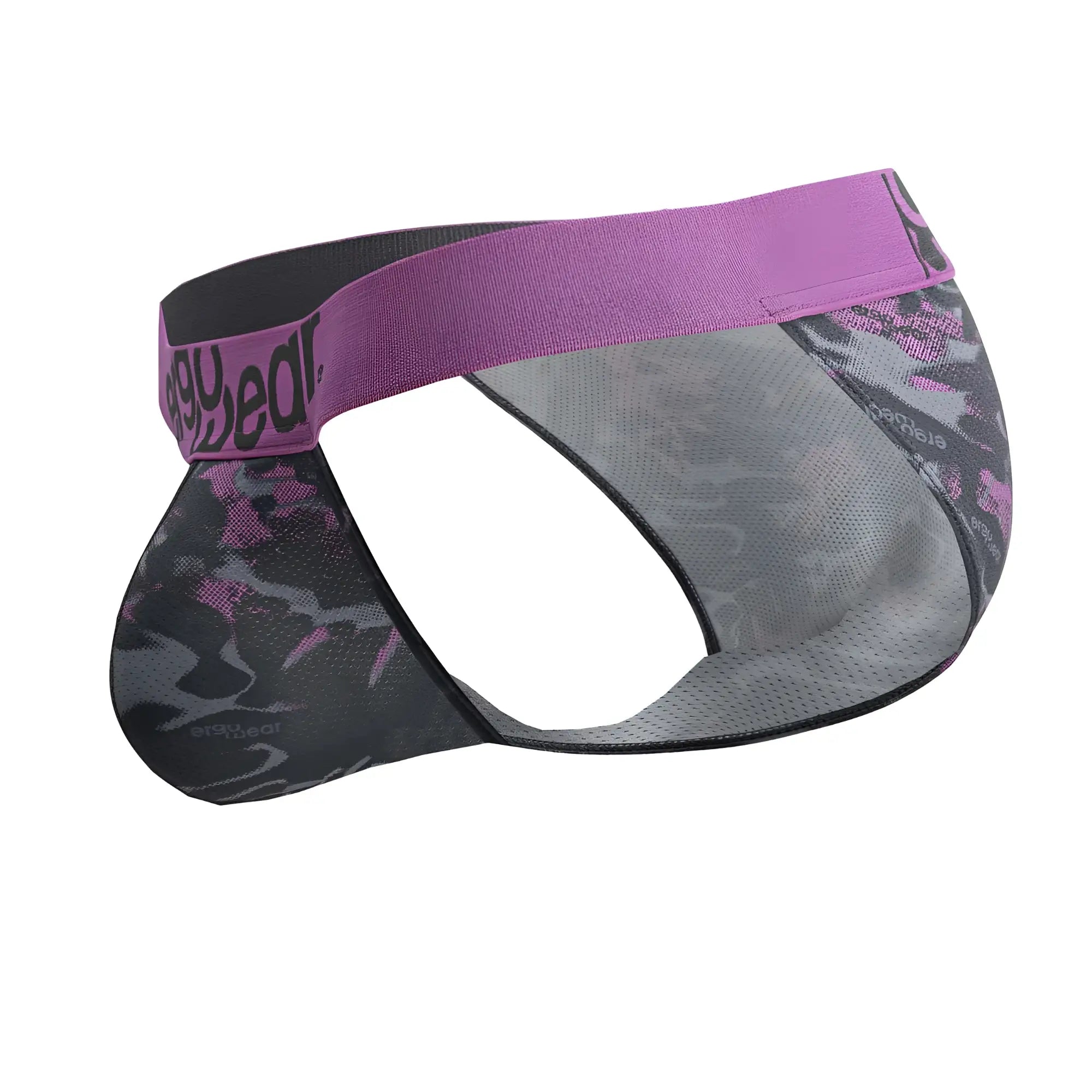 Ergo wear ew1715 max se camo bikini in purple and black camouflage with pink mesh interior for men