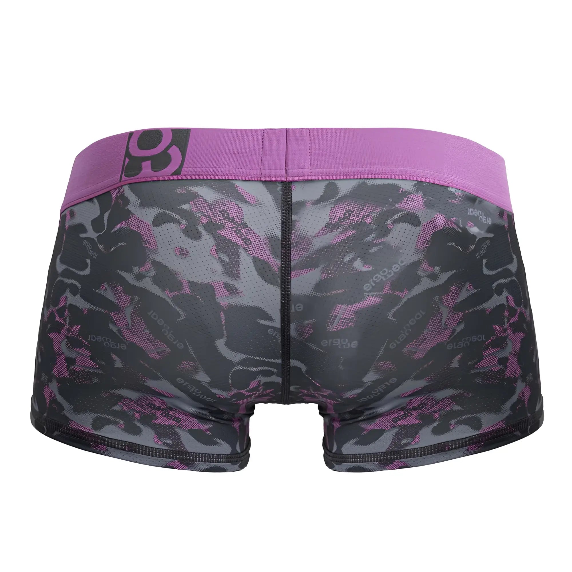 Ergowear ew1716 max se camo trunks in purple and black camouflage with a solid purple waistband for comfortable wear