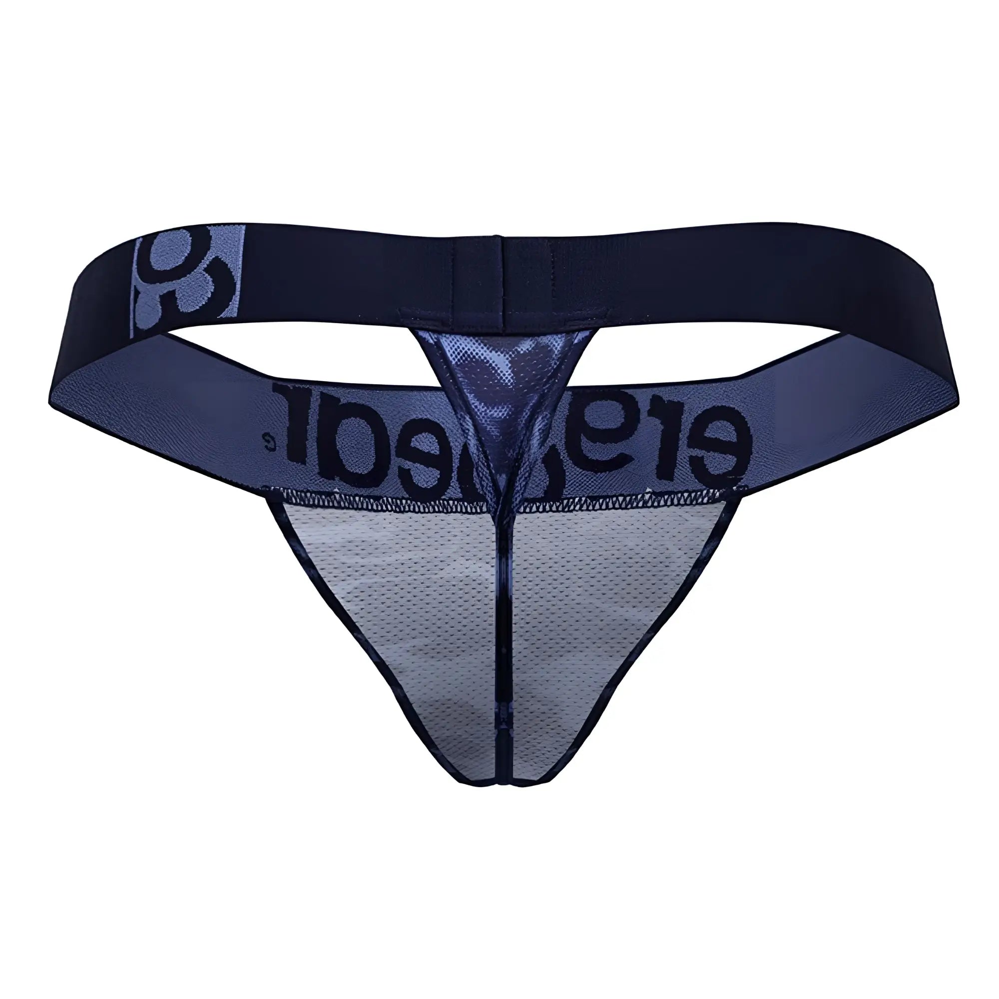Dark blue ErgoWear EW1718 MAX SE CAMO G-string thong with mesh front and elastic waistband branded elegance in black