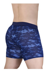 Ergowear ew1721 max se camo boxer briefs in blue with blue camouflage pattern and solid navy waistband