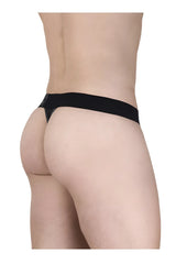 Black ergo wear ew1722 max se camo g-string with smooth stretchy fabric waistband shown from the back side