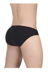 Back view of black ergoWear EW1727 FEEL GR8 cotton bikini briefs with subtle logo for comfortable everyday wear