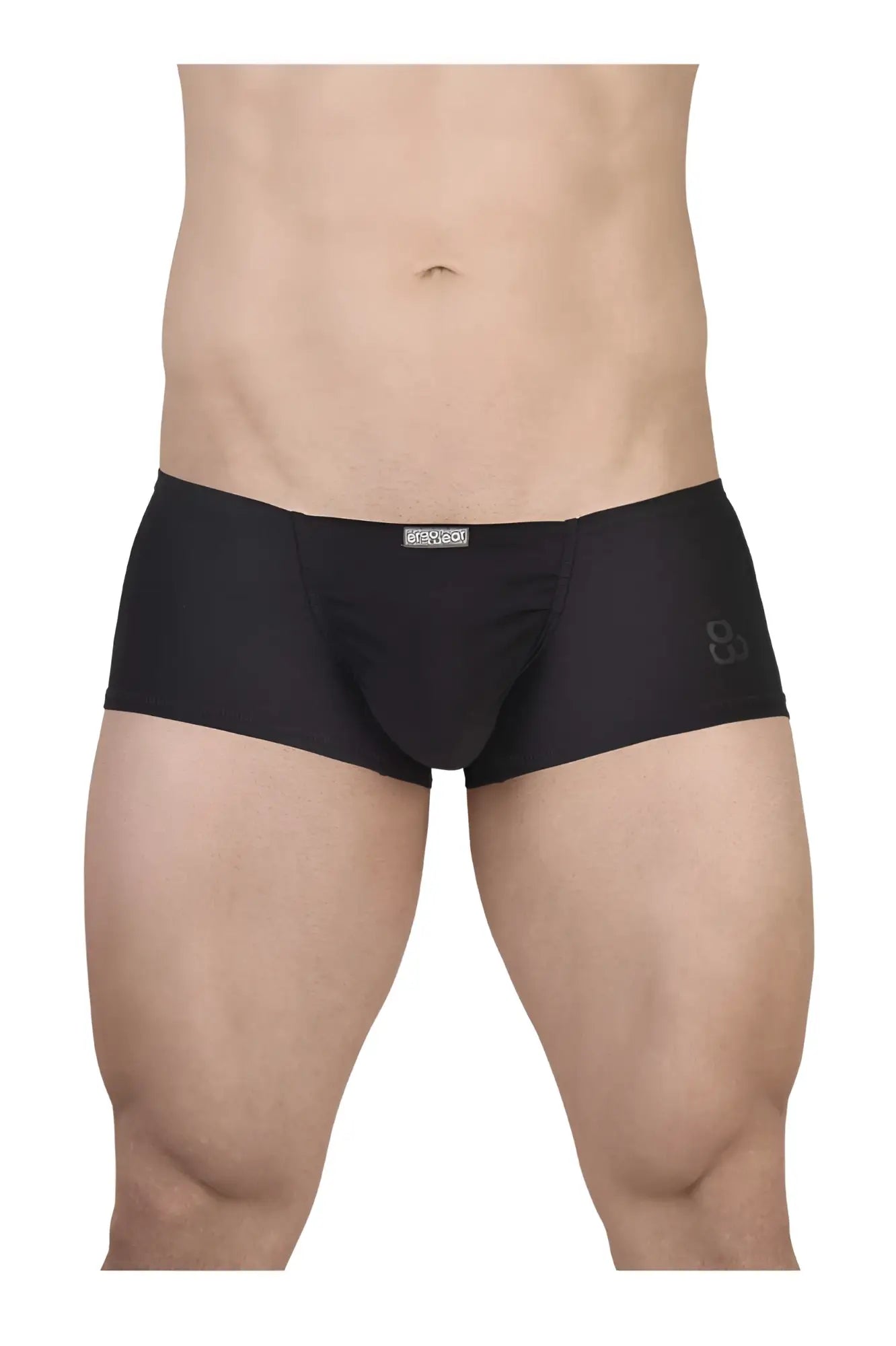 Ergo wear ew1728 feel gr8 black cotton trunks with sleek form fitting design and subtle waistband branding