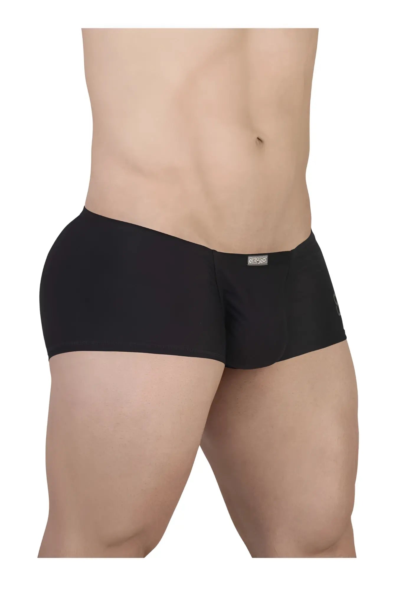 Black ergo wear ew1728 feel gr8 cotton trunks with smooth form-fitting fabric and small brand tag on the waistband
