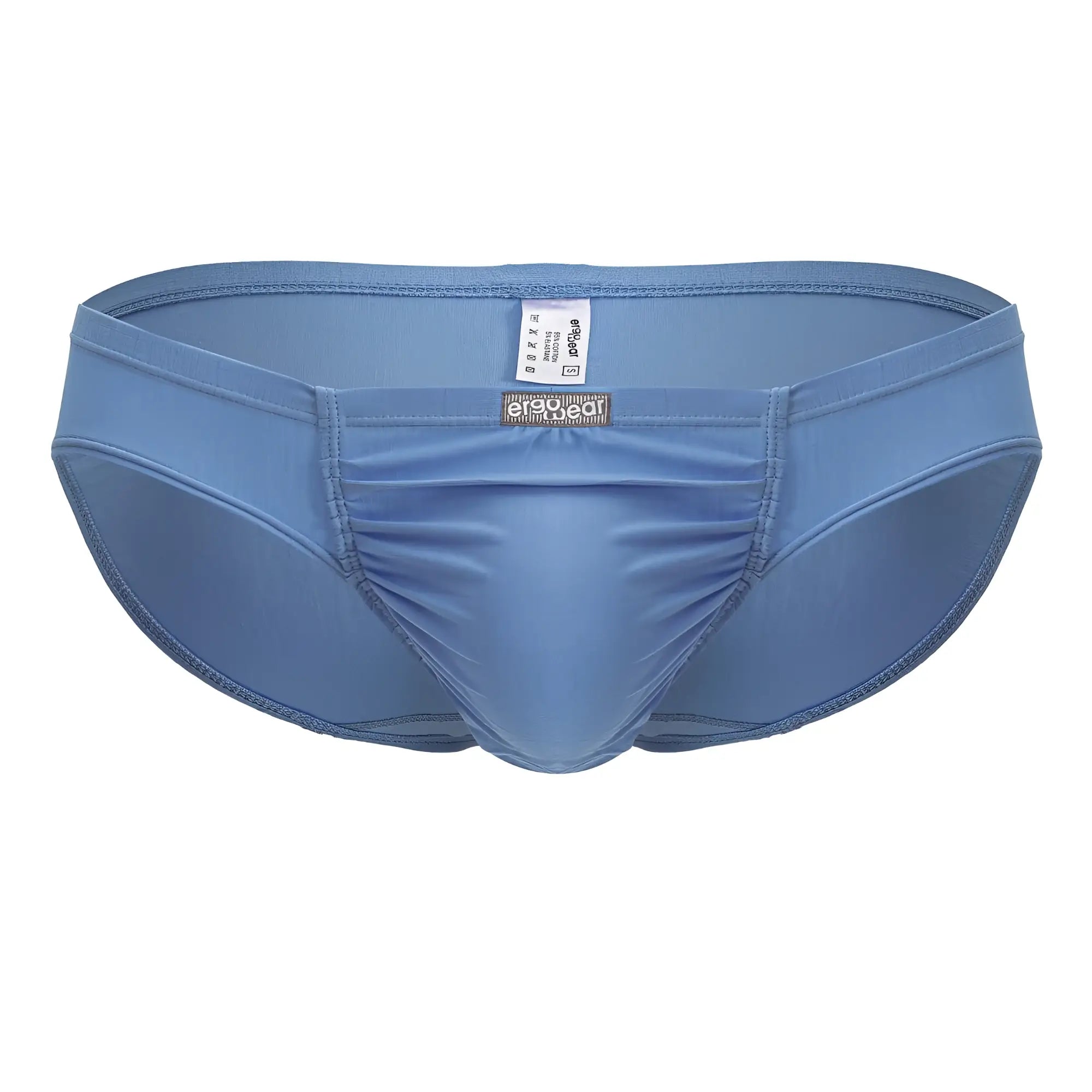 ErgoWear ew1731 feel gr8 light blue cotton bikini briefs with smooth stretchy fabric and subtle textured pattern