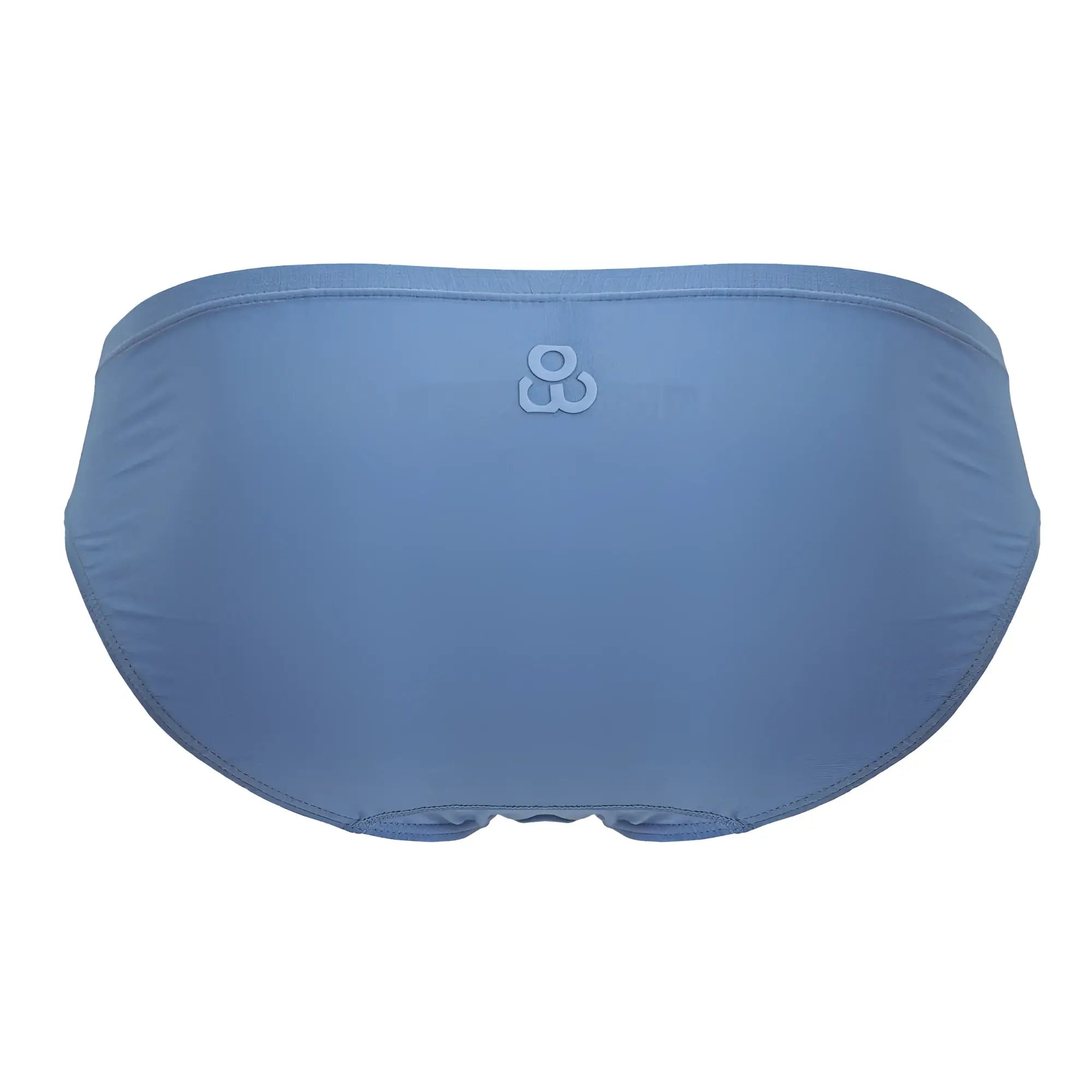 Light blue ergo wear ew1731 feel gr8 cotton bikini briefs with subtle textured fabric and embroidered logo at center