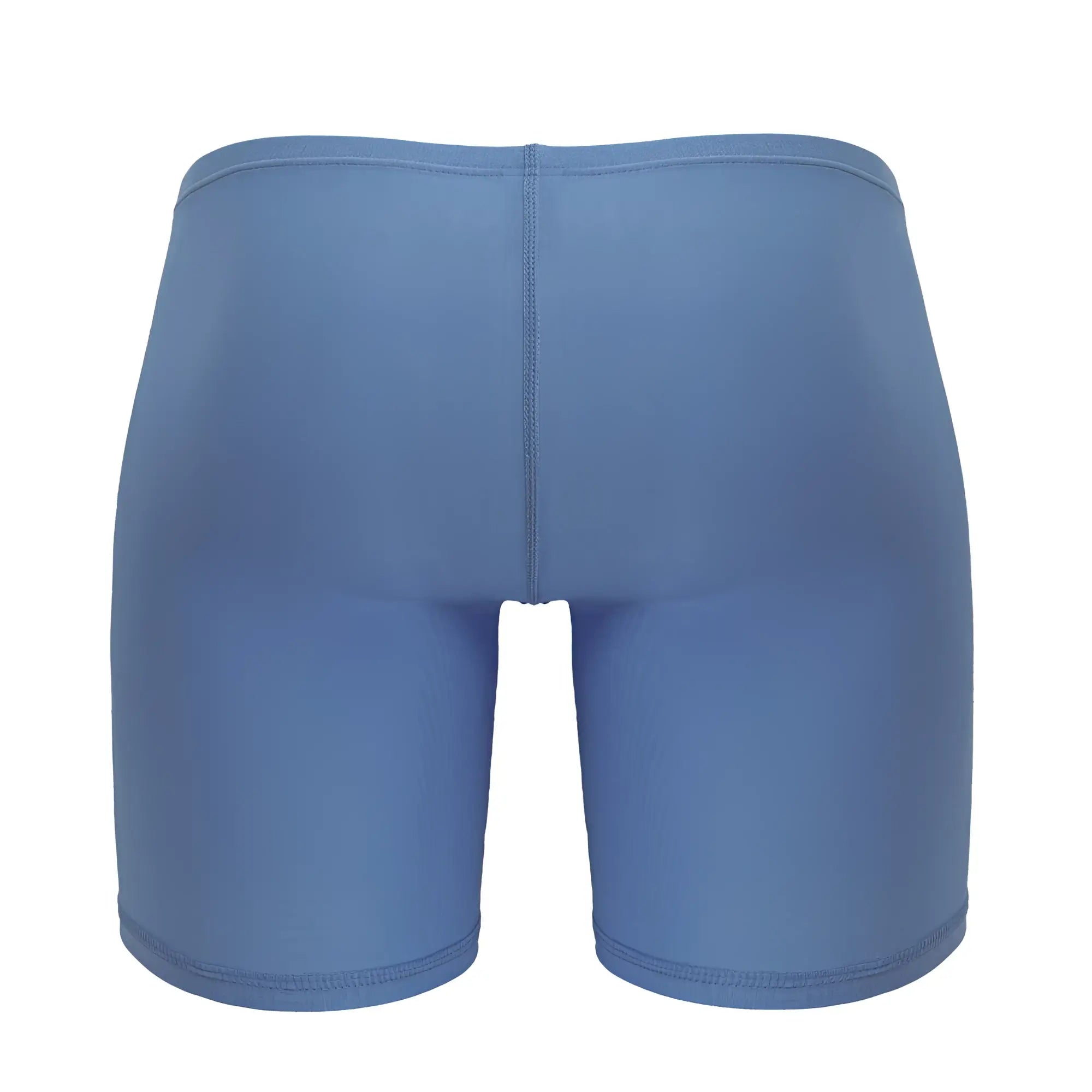 Back view of light blue ergowear ew1733 feel gr8 cotton boxer briefs with smooth stretchy fabric and central seam