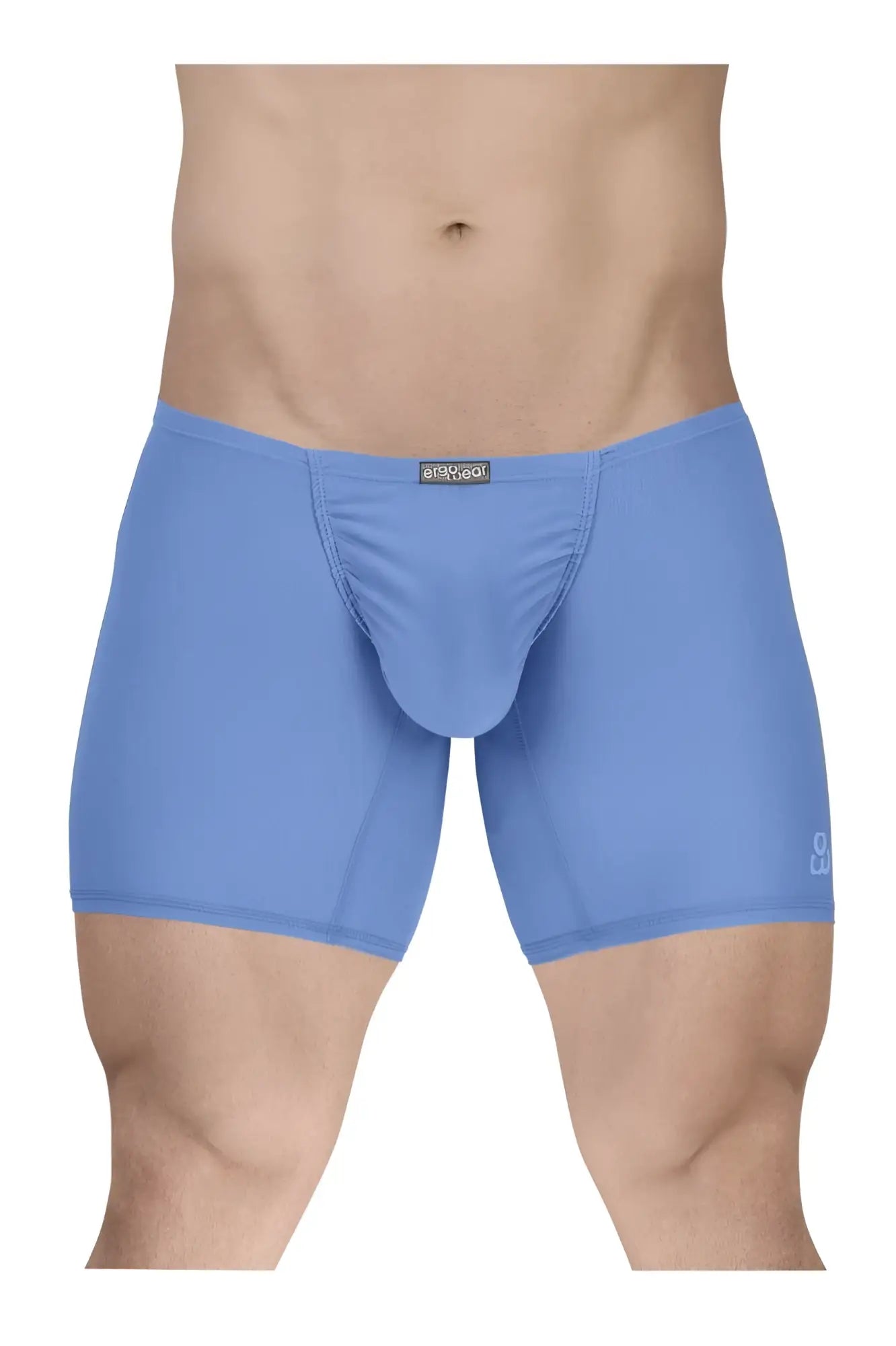 Light blue cotton ergoWear ew1733 feel gr8 men’s boxer briefs with supportive pouch and elastic waistband