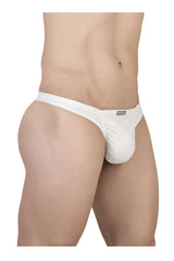 White mens thong ergo wear ew1734 feel gr8 cotton thong with snug fit and small brand tag on waistband