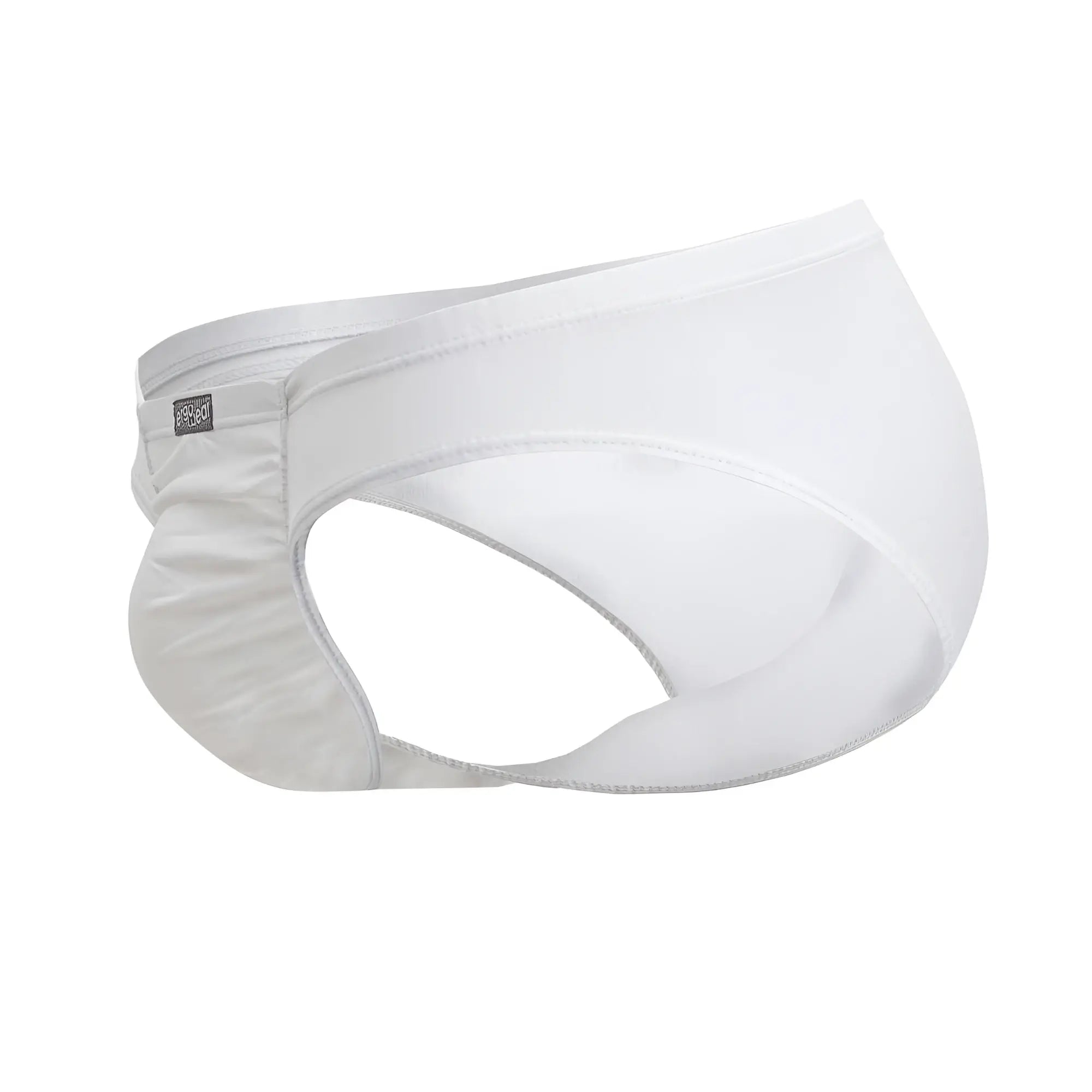 White ergo wear cotton bikini briefs with smooth seamless design and subtle stitching along the edges