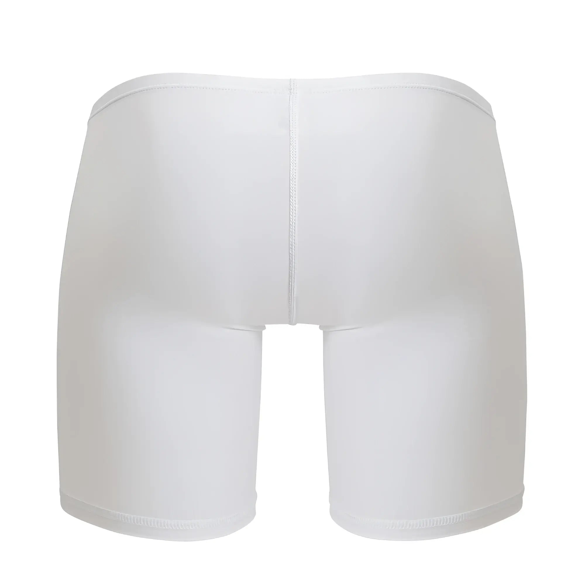 White ergo wear ew1737 feel gr8 cotton boxer briefs back view with seamless smooth fabric and central back seam