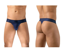 Navy blue ergoWear ew1738 max bold g-string thong with smooth seamless design and wide waistband back side view