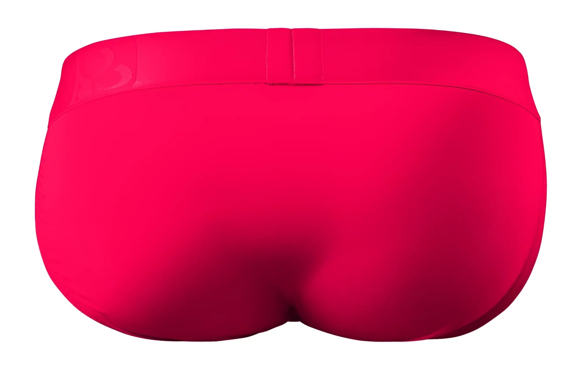 Bright pink ergoWear ew1743 max bold bikini briefs with smooth elastic waistband and subtle back logo shown from back side