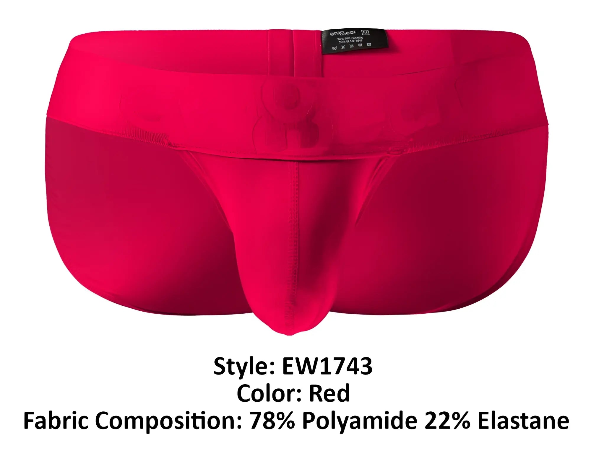 Red men’s briefs ergoWear EW1743 MAX BOLD bikini in red with smooth form-fitting design made of polyamide and elastane