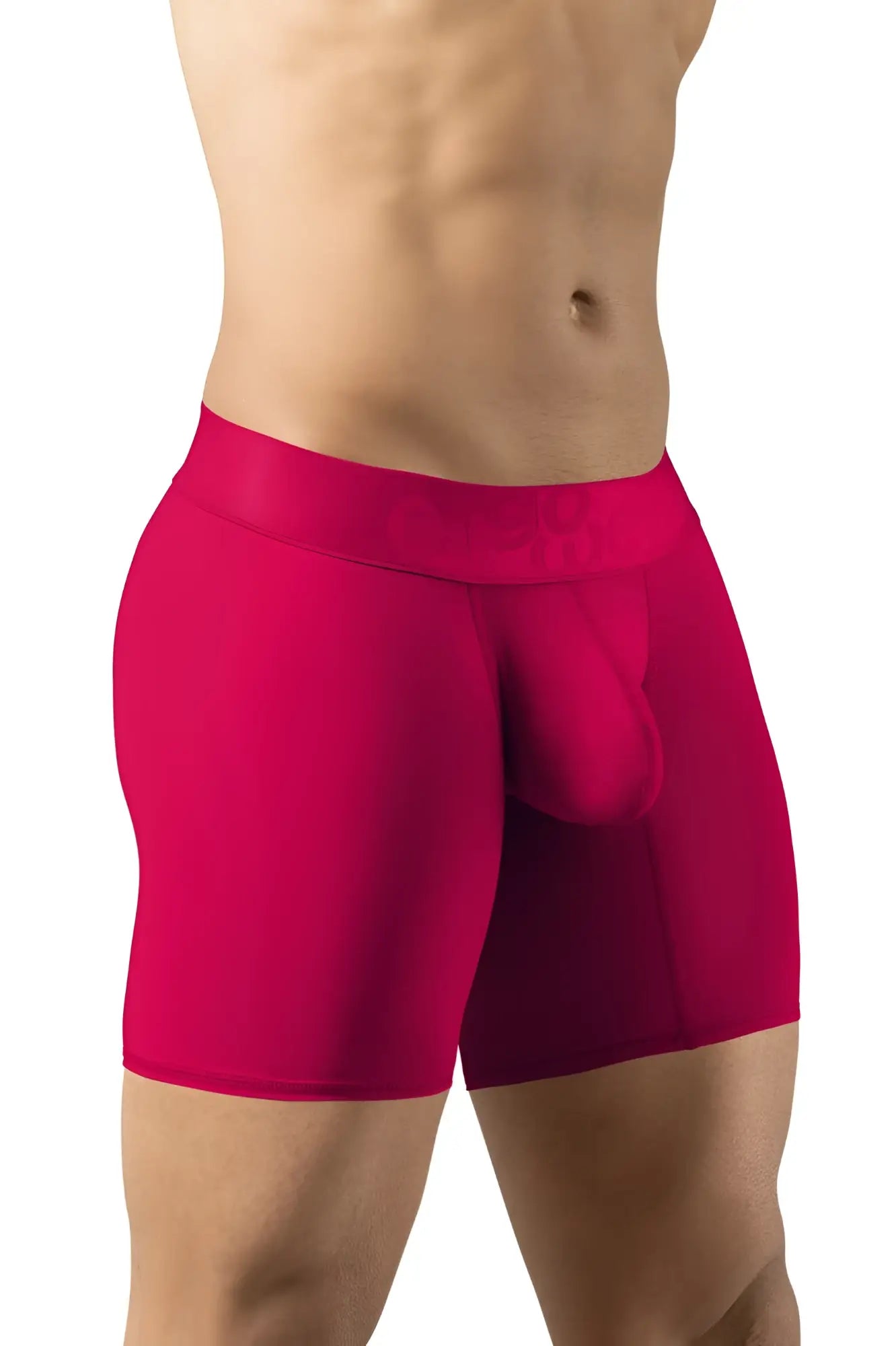 Bright red ErgoWear EW1745 MAX BOLD men’s boxer briefs with smooth stretchy fabric and contoured pouch design