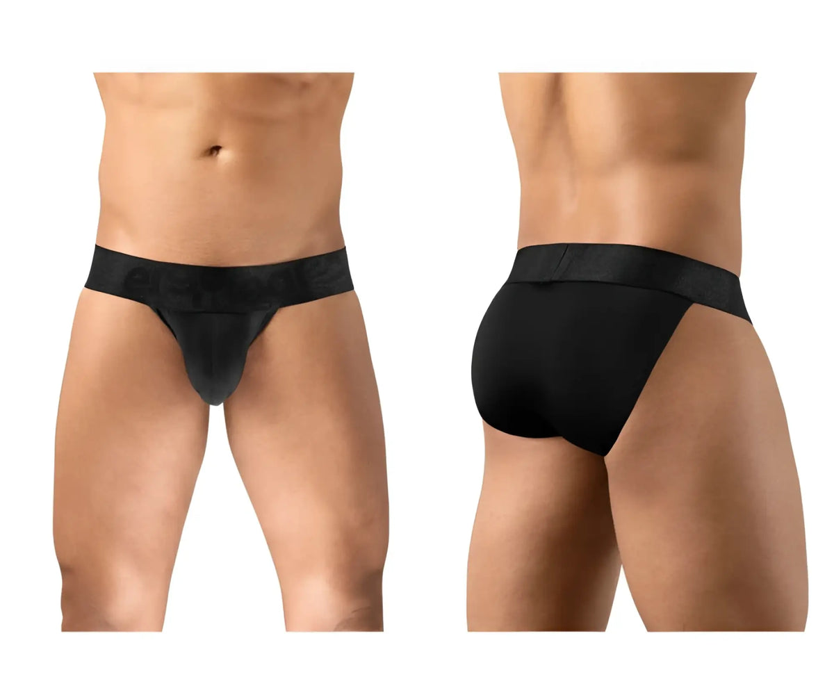 Black mens briefs ergoWear EW1747 MAX BOLD bikini in black with smooth fit and wide elastic waistband