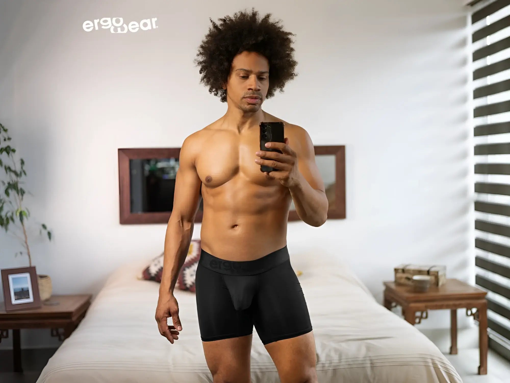 Black ergonomic boxer briefs from ergowear ew1749 max bold featuring breathable fabric for all-day comfort