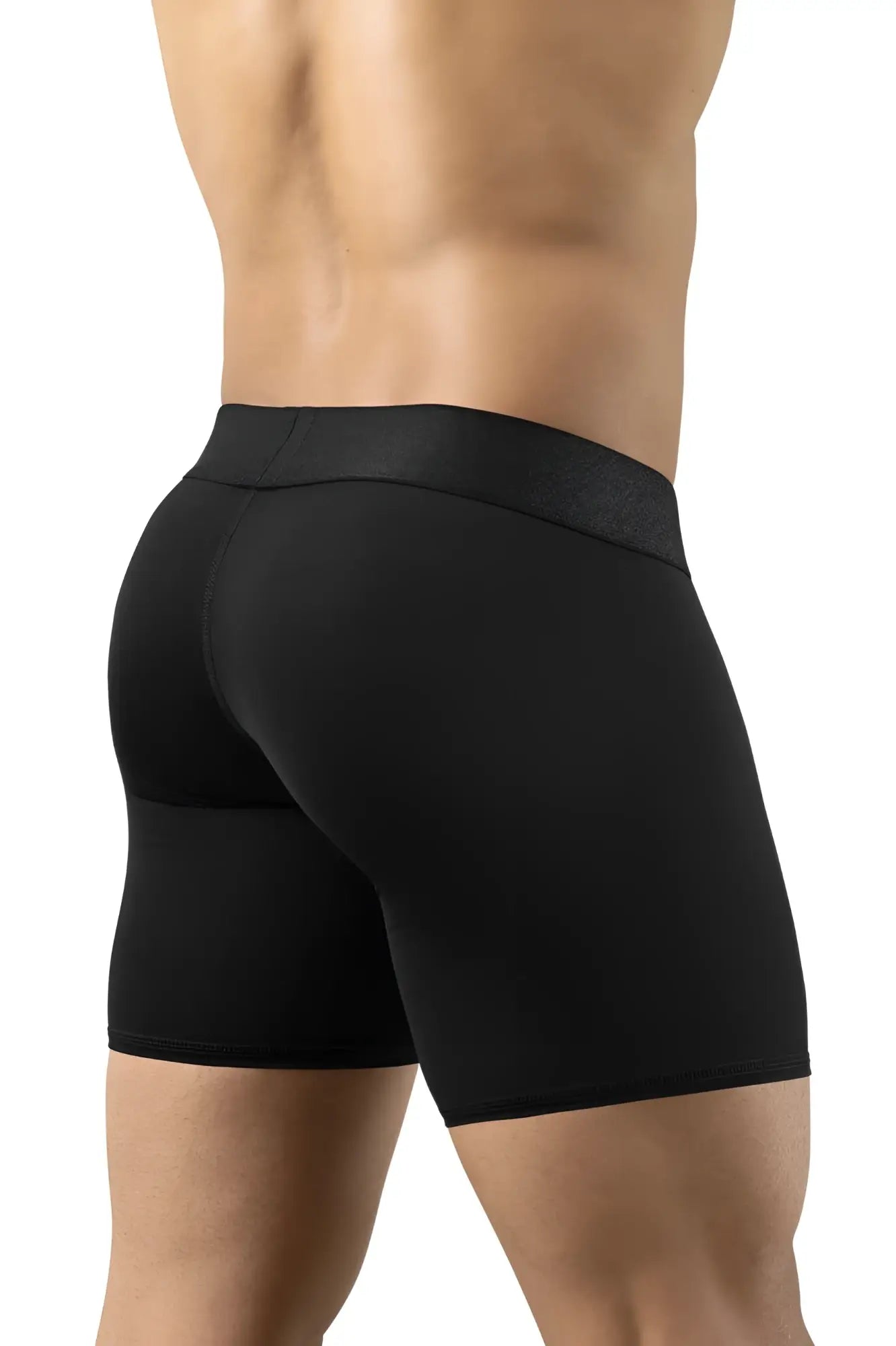 Ergo wear ew1749 max bold black men’s briefs with smooth form fitting fabric and textured waistband visible from the back