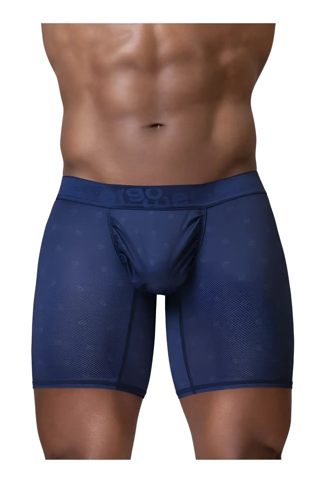 Dark blue ergowear ew1753 feel se men’s boxer briefs with subtle pattern and branded waistband